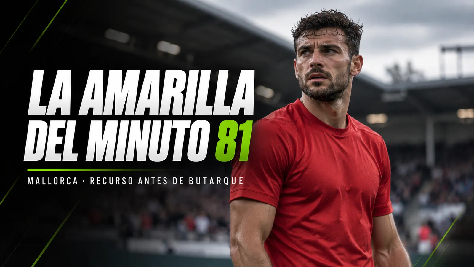 Betpoint Apuestas Deportivas 2 Portada: defensa con camiseta roja y gesto serio en un estadio, junto al titular La amarilla del minuto 81