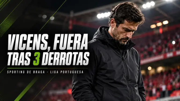Carlos Vicens, destituido del Braga tras tres derrotas seguidas